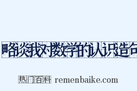 略谈我对数学的认识造句是什么意思的图片